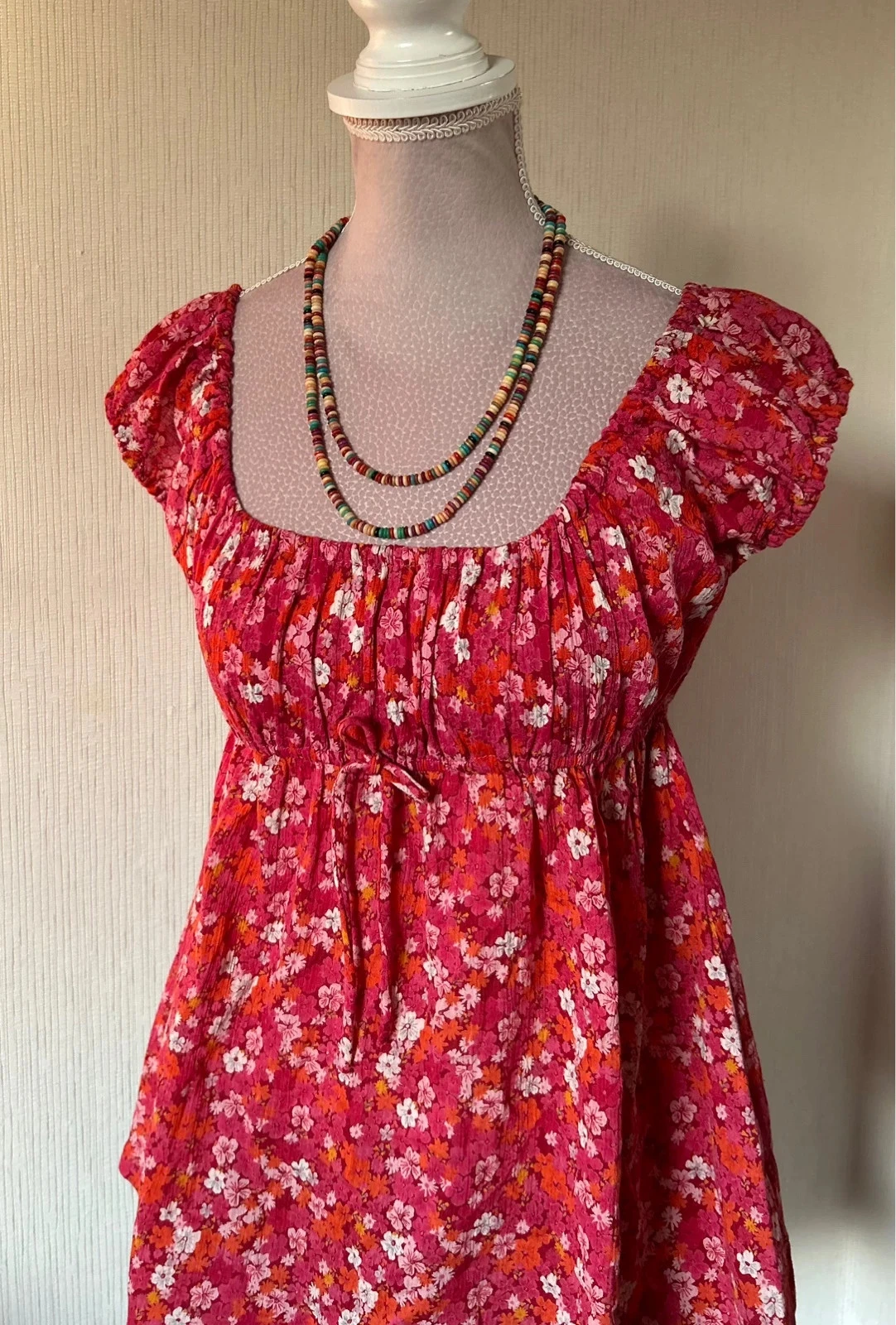 🧡🌺Blusa péplum florida 100% algodão made in India Cottagecore Romantic boho top S/36🌺🧡 – photo 5